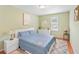 This is a modern bedroom with wood floors, and a bed with contemporary decor and a window at 2565 Holcomb Springs Dr, Alpharetta, GA 30022