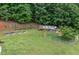 Large backyard featuring a chicken coop, garden beds, and ample space at 425 Chadwick Pl, Canton, GA 30114