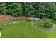 Large backyard featuring a chicken coop, garden beds, and ample space at 425 Chadwick Pl, Canton, GA 30114