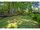 Lush green backyard with mature trees and landscaping at 2610 Chadwick Rd, Marietta, GA 30066