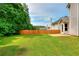 Backyard with a well-manicured lawn and fenced perimeter at 4041 Ash Tree St, Snellville, GA 30039