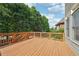 Large wooden deck overlooking the backyard and wooded area at 2871 Trailing Ivy Way, Buford, GA 30519