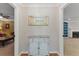 Bright foyer with hardwood floors and classic accents at 3544 Chestatee Dr, Marietta, GA 30062