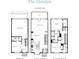 Floorplan of The Glendale showing three levels, terrace, garage, kitchen, Gathering room, and bedrooms at 502 Healy Dr # 76, Cumming, GA 30040