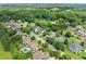 A scenic aerial view of a neighborhood with lush greenery and well-maintained homes at 132 Shellbark Dr, Mcdonough, GA 30252