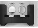 Bathroom featuring dual sinks, black cabinetry, and modern lighting for a contemporary feel at 1610 Niskey Lake Rd, Atlanta, GA 30331
