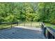 Back deck area, perfect for outdoor entertaining, with a view of surrounding landscape and trees at 5689 Woodland Dr, Acworth, GA 30102