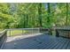 Back deck area, perfect for outdoor entertaining, with a view of surrounding landscape and trees at 5689 Woodland Dr, Acworth, GA 30102