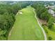 Scenic aerial view of the golf course surrounded by lush greenery and residential homes at 388 Golf Crest Dr, Acworth, GA 30101