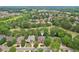 Panoramic aerial view of a residential area with a home surrounded by green trees and lawns at 8250 Saint Marlo Fairway Dr, Duluth, GA 30097