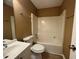 A bathroom with a bathtub and a shower combination at 1280 Waterwood Dr, Loganville, GA 30052