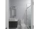 Bathroom with modern vanity and a glass shower at 1604 Niskey Lake Rd, Atlanta, GA 30331