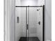 Modern shower with sleek black hardware and white vertical tiling at 1604 Niskey Lake Rd, Atlanta, GA 30331