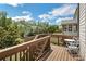 Charming wooden deck with a table and chairs, offering a serene view of the surrounding greenery at 935 Grove Valley Drive Dr, Cumming, GA 30041