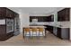 Modern kitchen with dark cabinets, stainless steel appliances, and a center island with seating at 935 Grove Valley Drive Dr, Cumming, GA 30041