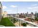 City views from open balcony featuring artificial grass flooring and glass railing at 860 Peachtree Ne St # 2801, Atlanta, GA 30308