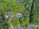 Aerial shot of a home nestled among lush green trees on a beautiful lot at 3500 Lost Valley Dr, Jonesboro, GA 30236
