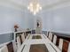 Dining room with large table, modern chandelier, and neutral colors for elegant gatherings at 3500 Lost Valley Dr, Jonesboro, GA 30236