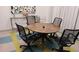 Conference room featuring a round wooden table with black office chairs and modern artwork, ideal for team meetings at 840 United Se Ave # 408, Atlanta, GA 30312