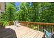 Wooden deck with a railing, offering a tranquil view of the surrounding lush greenery at 390 Rock Springs Pass, Dallas, GA 30157