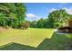 View of the serene backyard featuring lush green lawn and mature trees at 226 Euharlee Five Forks Rd, Kingston, GA 30145