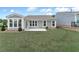 Private backyard with well-maintained lawn and modern patio area at 242 Aspen Way, Dallas, GA 30157