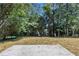 View of the private backyard, surrounded by mature trees at 2601 Garland Way, Duluth, GA 30096
