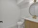 Bright half bathroom featuring modern fixtures, and stylish design elements at 2601 Garland Way, Duluth, GA 30096