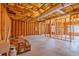 Unfinished basement with wooden framing, offering the potential for customization and added living space at 4348 Tillage Path, Douglasville, GA 30135