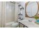 This secondary bathroom has a shower/tub combo at 4348 Tillage Path, Douglasville, GA 30135