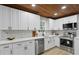 Contemporary kitchen with white cabinets, stainless steel appliances, and sleek countertops at 800 Post Road Cir, Stone Mountain, GA 30088
