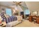 Spacious bedroom featuring sloped ceilings, a cozy bed, and a desk area at 2165 Robin Hood Trl, Cumming, GA 30040