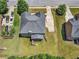 An aerial view of a home featuring a backyard deck and spacious lawn at 271 Learwood Ln, Atlanta, GA 30349