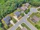 Aerial view of a suburban neighborhood featuring manicured lawns and mature trees at 271 Learwood Ln, Atlanta, GA 30349