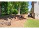 Lush backyard featuring a patio area, natural landscaping, and plenty of space to enjoy at 2470 Anderson Estates Ct, Marietta, GA 30064