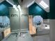 Modern bathroom with double vanities, a glass-enclosed shower, and a garden tub at 3120 Saint Andrews Cir, Duluth, GA 30096