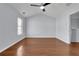 Bedroom featuring neutral paint, ceiling fan, and vaulted ceiling at 328 Oaktown Ct, Lawrenceville, GA 30044
