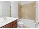 Bathroom features a shower-tub combo with tiled walls and a single vanity at 4652 Prater Se Way, Smyrna, GA 30080