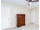 Neutral bedroom features carpet, ceiling fan and two white doors at 2122 Rockland Ct, Marietta, GA 30062