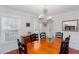 Bright dining room featuring a chandelier, hardwood floors, and large windows at 2122 Rockland Ct, Marietta, GA 30062