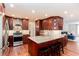 Beautiful kitchen featuring rich wood cabinets, granite countertops, stainless steel appliances and hardwood floors at 2122 Rockland Ct, Marietta, GA 30062