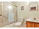 Bathroom with sliding glass shower doors and a neutral color scheme at 1750 Clairmont Rd # 35, Decatur, GA 30033