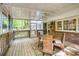 A screened porch with a ceiling fan, wooden deck, and natural light overlooks the backyard at 3719 Northbrook Ct, Atlanta, GA 30340