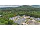 An aerial view showcasing the neighborhood with well-maintained landscaping and a backdrop of natural beauty at 18 Mary Ne Ln, White, GA 30184