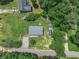 Birds eye view of the house with shed and firepit at 130 Driver St, Temple, GA 30179