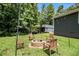 Cozy backyard fire pit with Adirondack chairs, perfect for outdoor gatherings and relaxation at 130 Driver St, Temple, GA 30179