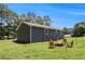 Inviting backyard features a fire pit and wooden chairs for relaxation at 130 Driver St, Temple, GA 30179