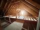 Bright, unfinished attic space with exposed wooden beams and some natural light at 3165 Blackshear Dr, Marietta, GA 30060