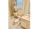 Traditional bathroom featuring a shower/tub combo and vanity with white cabinets at 3165 Blackshear Dr, Marietta, GA 30060