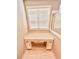 Bathroom vanity and desk area with white cabinets, drawers, and a large window at 3165 Blackshear Dr, Marietta, GA 30060